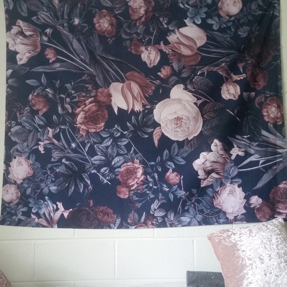 Society 6 Night Forest Tapestry Dark Purple Floral - Picture 7 of 8